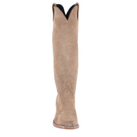Ladies 17" Tan Roughout Toe Bug Cowboy Boot