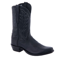 Men's 12" Black Mad Dog Winn Stitch Cowboy Boot with Toe Bug
