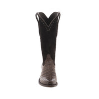 Ladies 13" Nicotine Caiman Chocolate Roughout Half Chocolate Buckstitch