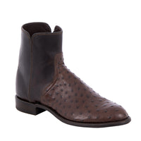 Men's Short Kango Full Quill Ostrich Brown Roper Boot