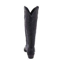 Ladies Cowboy Black Full Quill Ostrich with Black Kidskin