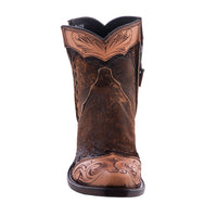 Ladies Camel Break Antique Tooled Short Boots