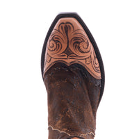 Ladies Camel Break Antique Tooled Short Boots