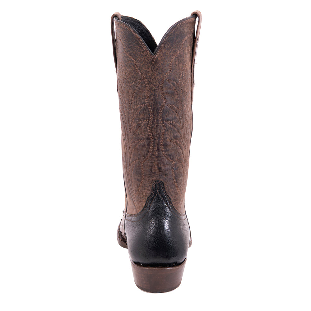 Men's 13" Nicotine Full Quill Ostrich Tobac Goat Winn Cowboy