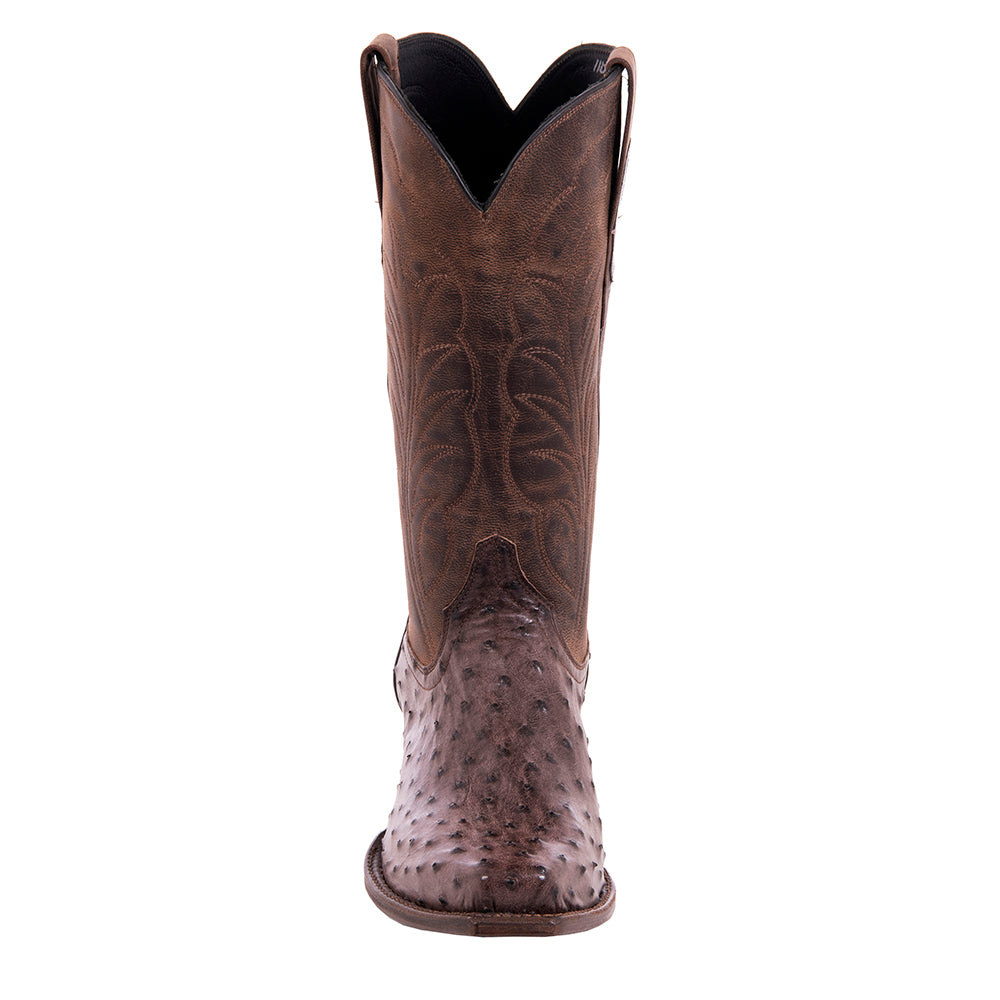 Men's 13" Nicotine Full Quill Ostrich Tobac Goat Winn Cowboy