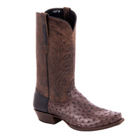 Men's 13" Nicotine Full Quill Ostrich Tobac Goat Winn Cowboy