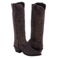 Ladies 17" Tobac Goat Winn Stitch Cowboy Boot