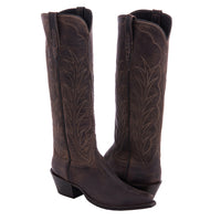 Ladies 17" Tobac Goat Winn Stitch Cowboy Boot