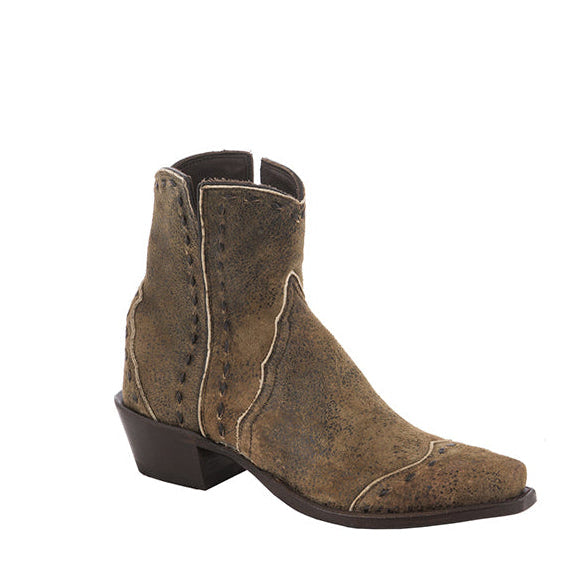 Ladies Shorty Camel Break Wingtip Half Full Brown Buckstitch