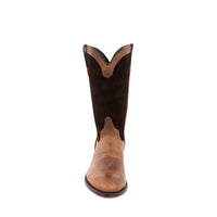 Men's Cognac Bison Chocolate Roughout Roper Boots