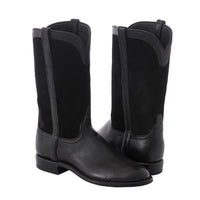 Men's Roper Black Bison and Black Roughout with Covered Side Seam