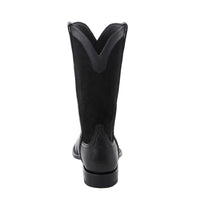 Men's Roper Black Bison and Black Roughout with Covered Side Seam