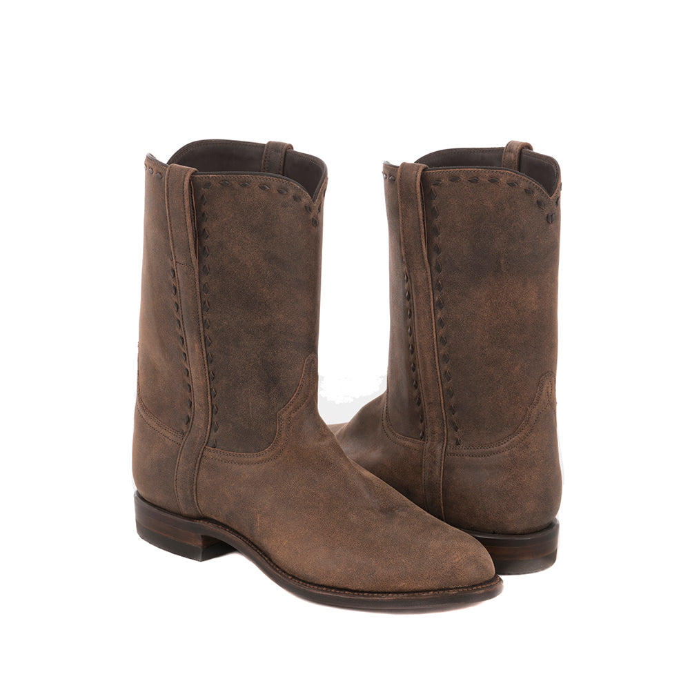 Men's Brown Bomber Buckstitched Roper Boot