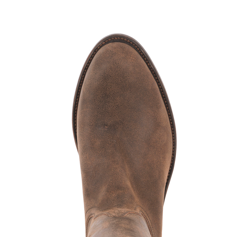 Men's Brown Bomber Buckstitched Roper Boot