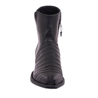 Men's Black Caiman and Aniline Short Boot
