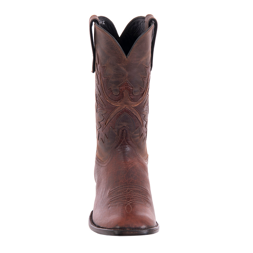Men's Mocha Bison and Canella Goat Fern Inlay Cowboy Boot