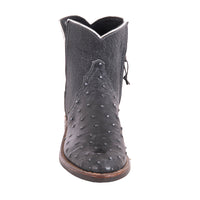 Ladies Overwash Denim Full Quill/Smooth Ostrich Roper Boot
