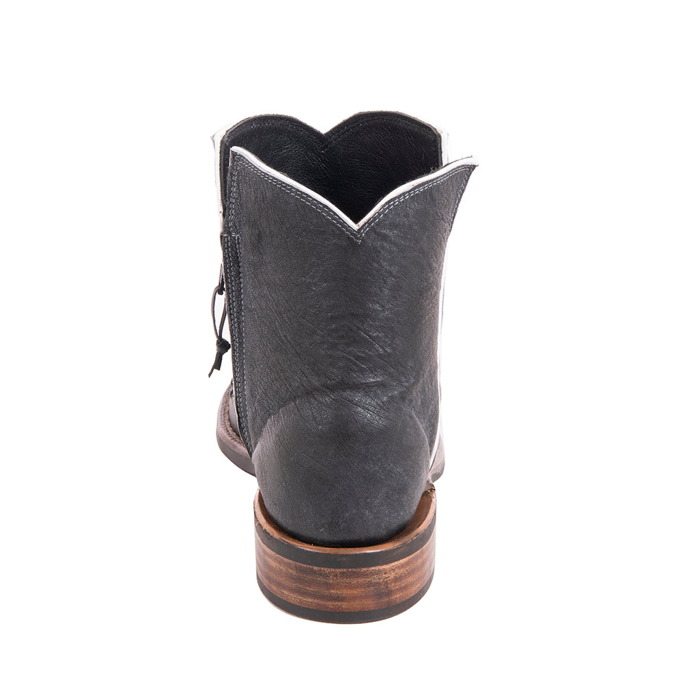 Ladies Overwash Denim Full Quill/Smooth Ostrich Roper Boot