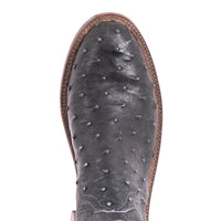 Ladies Overwash Denim Full Quill/Smooth Ostrich Roper Boot