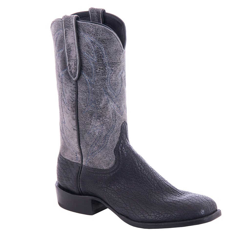 Men's 12" Black Shark Grey Break Crown Cowboy Boot