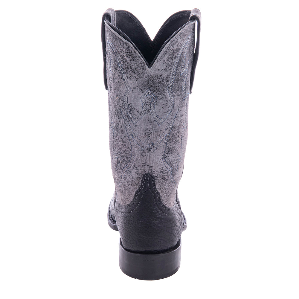 Men's 12" Black Shark Grey Break Crown Cowboy Boot