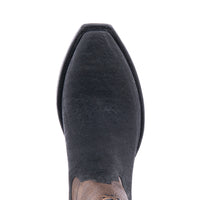 Men's Black Elephant and Brown Goat Cowboy Boot with Black Buckstitch