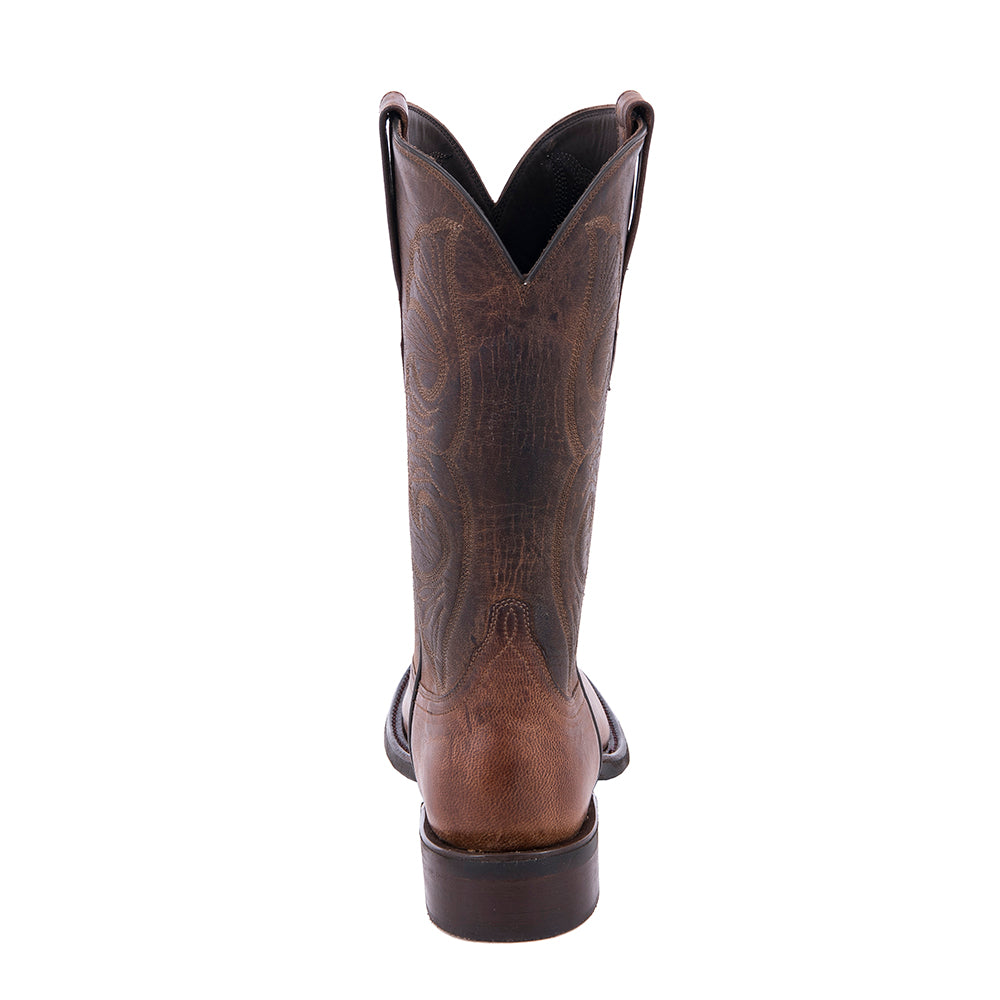 Ladies' Canella Goat Swan Stitch Pattern Square Toe Cowboy Boot with Mini Vibram