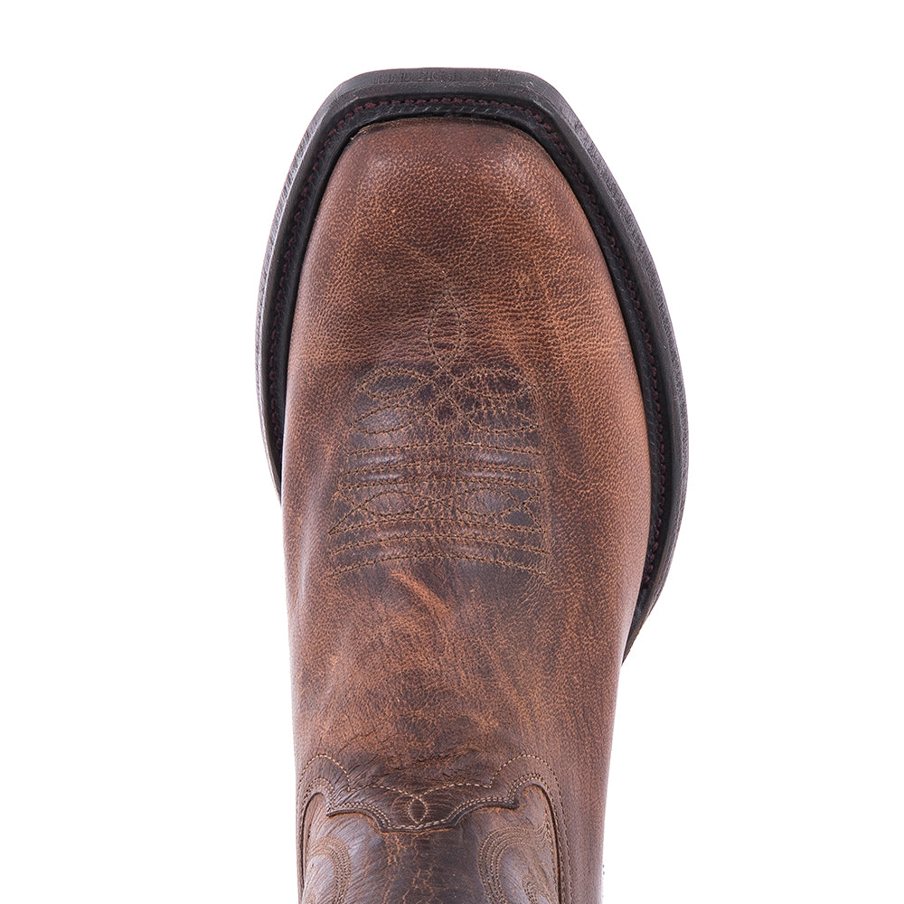 Ladies' Canella Goat Swan Stitch Pattern Square Toe Cowboy Boot with Mini Vibram