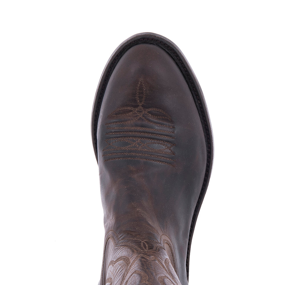 Men's Roper Tobacco Goat Crown Stitch Boot with Mini Vibram