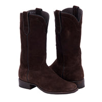 Ladies' Chocolate Roughout Square Toe Cowboy Boot