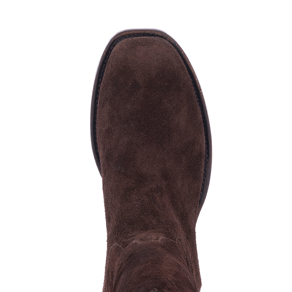 Ladies' Chocolate Roughout Square Toe Cowboy Boot