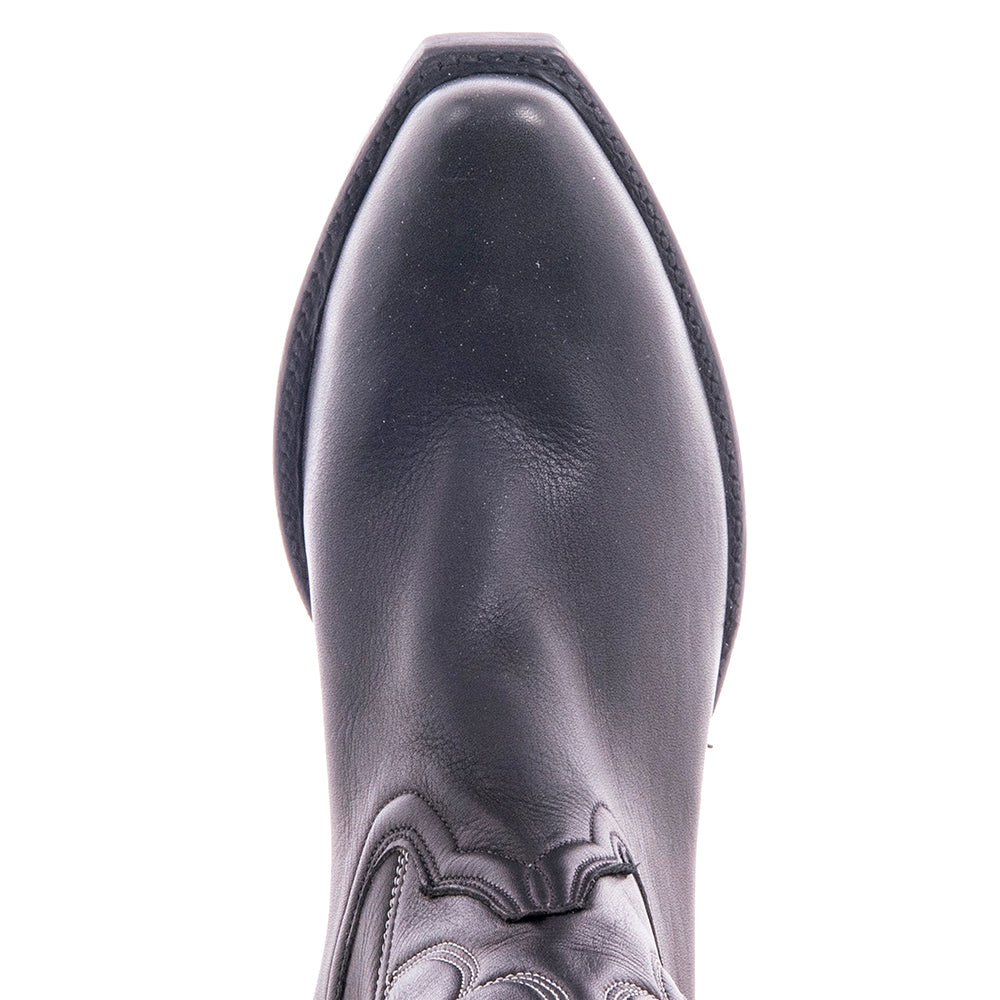 Ladies 13" Black Aniline White Winn Cowboy Boot