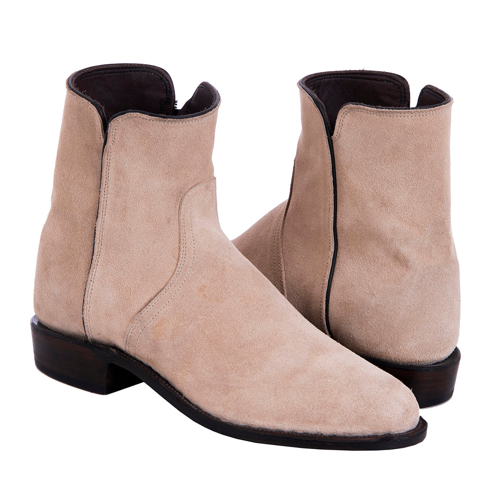 Men's Short Tan Roughout Roper Boot