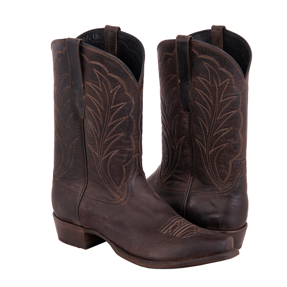 Men's Tobacco Goat Winn Stitch Cowboy Boot with Mini Vibram Sole