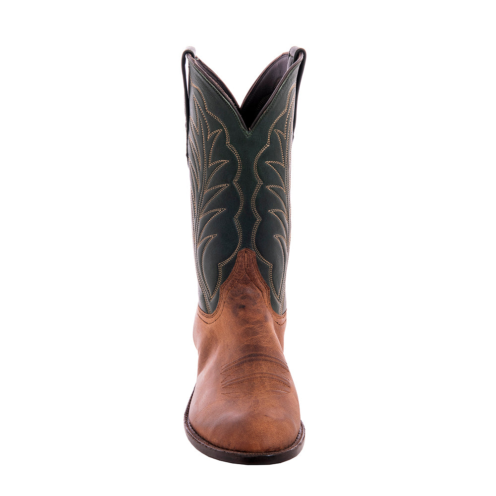 Men's Canella Goat Renaissance Green Winn Roper Boot with Winn Stitch