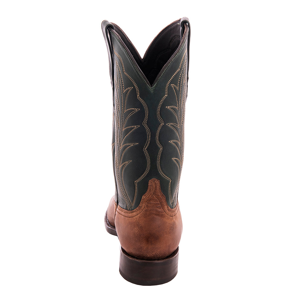 Men's Canella Goat Renaissance Green Winn Roper Boot with Winn Stitch