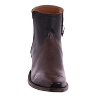 Men's Short Zip Nicotine Smooth Ostrich/Chocolate Aniline