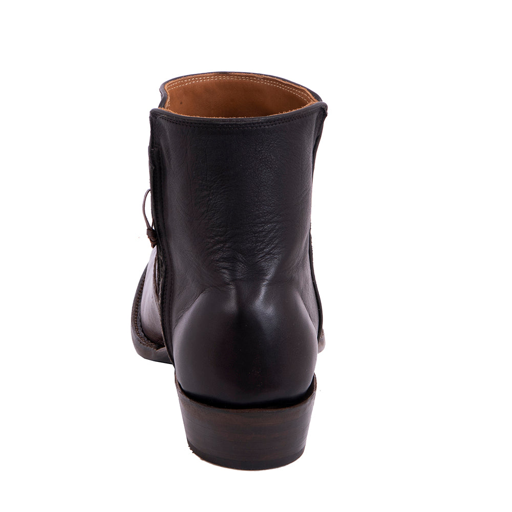 Men's Short Zip Nicotine Smooth Ostrich/Chocolate Aniline