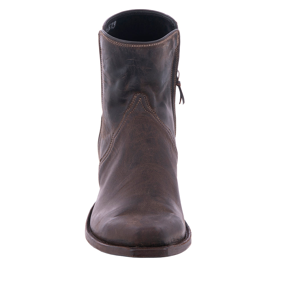 Men's Short Zip Tobac Goat Boot with Mini Vibram Sole