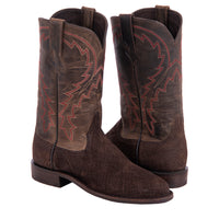 Men's 12" Chocolate Hippo Red Stitch Roper Boot