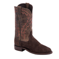 Men's 12" Chocolate Hippo Red Stitch Roper Boot