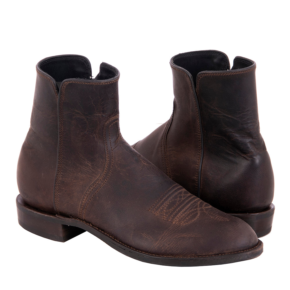 Men's Tobac Goat Short Roper Boot with Mini Vibram Sole