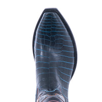 Men's Navy Crocodile and Crossed Pistol Cowboy Boots
