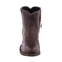 Ladies Short Nicotine Full Quill Ostrich Boot