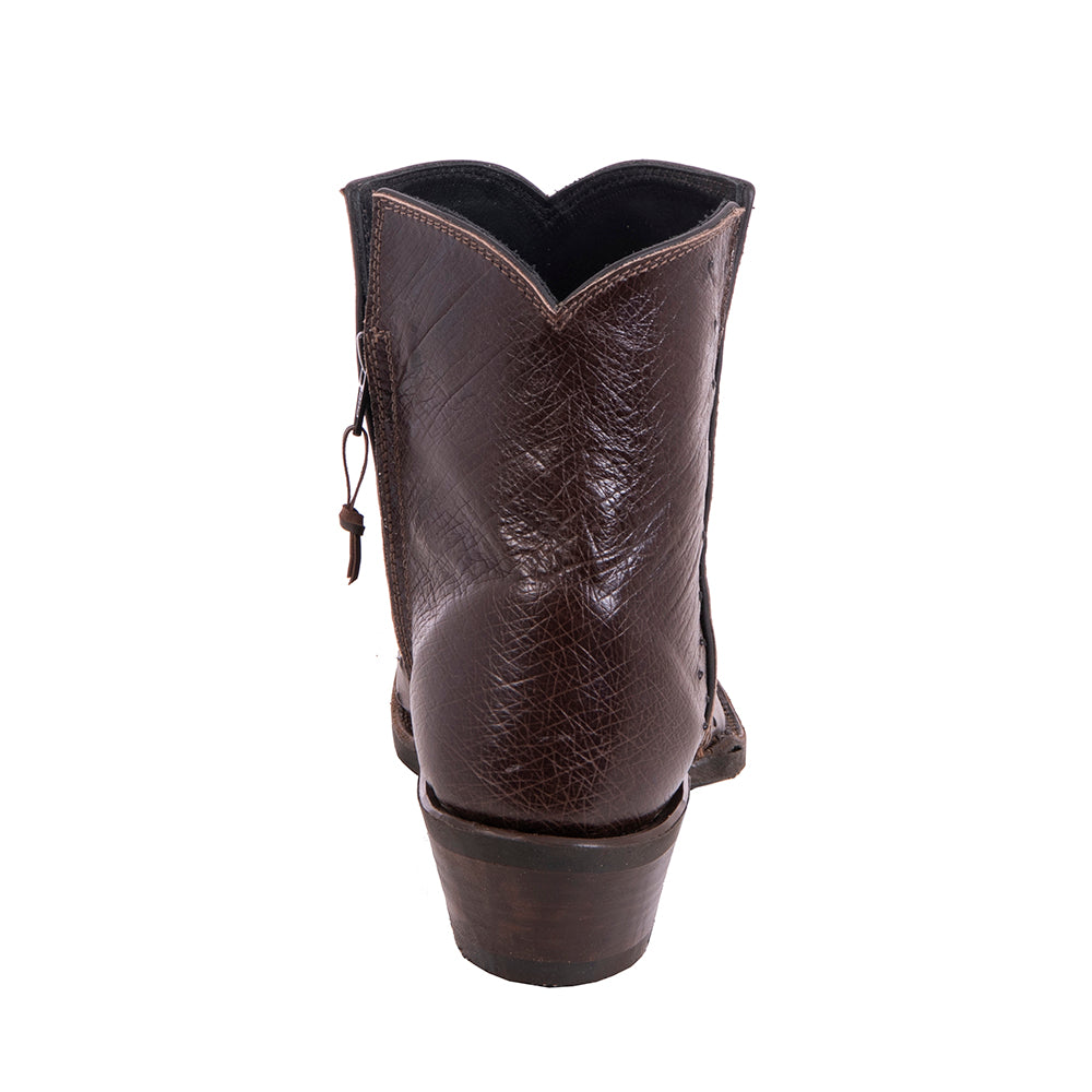 Ladies Short Nicotine Full Quill Ostrich Boot