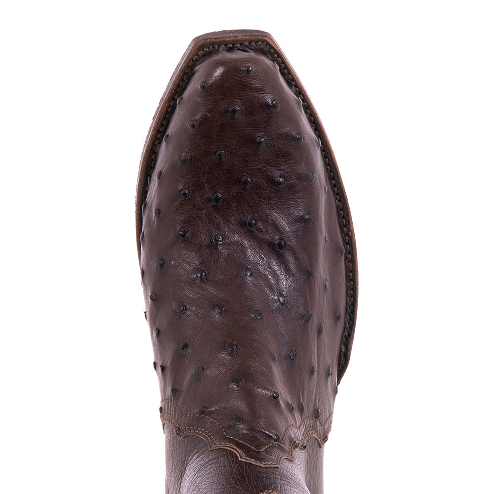 Ladies Short Nicotine Full Quill Ostrich Boot