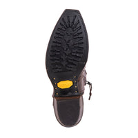 Ladies Short Nicotine Full Quill Ostrich Boot with Mini Vibram Sole