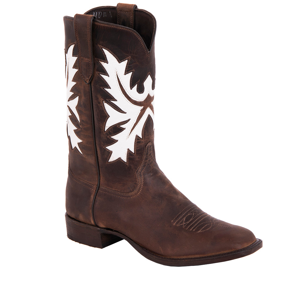 Men's Canella Goat White Fern Inlay Cowboy Boots