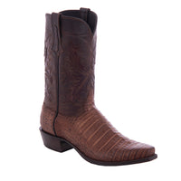 Men's 12" Cigar Caiman Canella Goat Fern Inlay Cowboy Boot