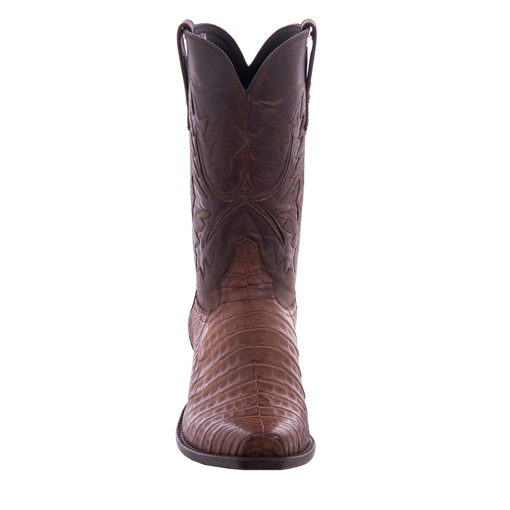 Men's 12" Cigar Caiman Canella Goat Fern Inlay Cowboy Boot